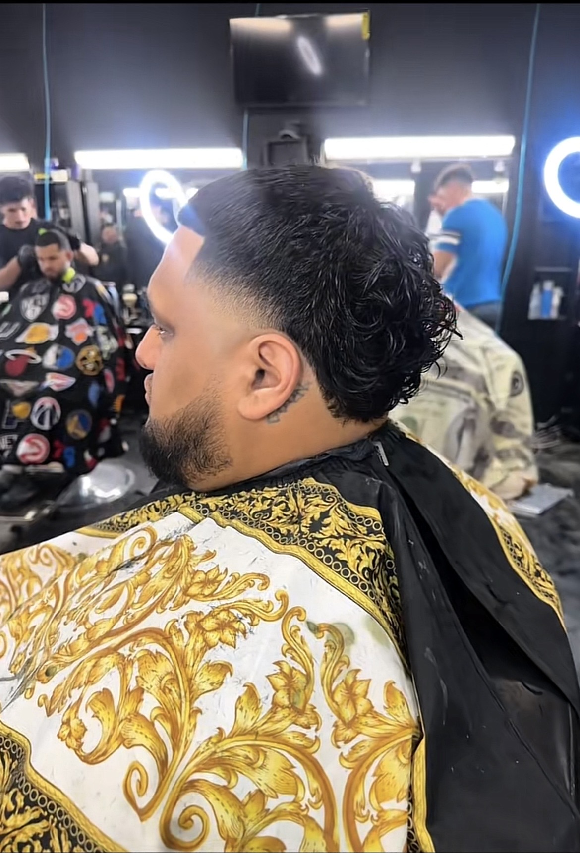 Fresh fade and styled curls